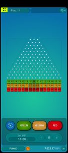 Plinko game with betting amount selection.